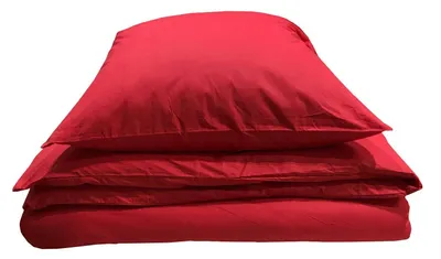 Produktbild von 2 tlg Uni Bettwäsche 135x200 Rot Einfarbig Renforce Garnitur Set 100% Baumwolle