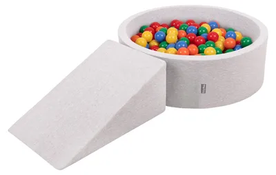Produktbild von KiddyMoon Spielplatz Aus Schaumstoff Mit 200 Bälle 7cm Hindernisläufen Rund Bällebad Mit Zwickel Element Für Babys Und Kinder