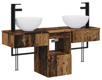Productafbeelding van vidaXL Badkameraccessoireset, 3 stuks, gerecycled hout, houtvezel