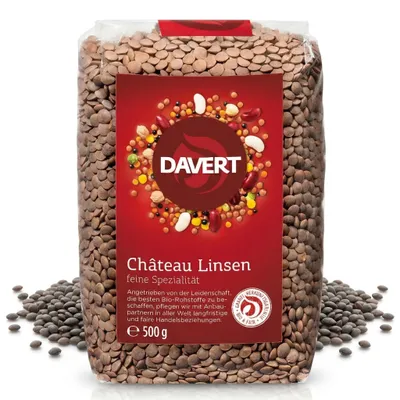 Produktbild von Davert Braune Tellerlinsen - 500g - 2 Beutel