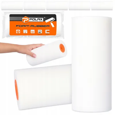 Produktbild von Polax Schaumstoff Farbroller 18 cm 5er Set für Wasserfarben und Lacke