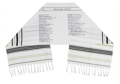 Produktbild von Gebetsschal Tallit Messianisch Christlich Dunkelblau Einheitsgröße 180x54cm Polyester