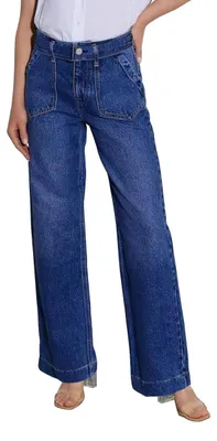Produktbild von Damen Jeans im Retro-Stil, weit geschnitten, Freizeitmode, blau, Größe XL
