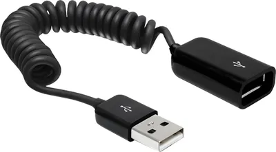 Produktbild von DELOCK USB Kabel A -> A St/Bu  0.20m-0.60m sw Spiral