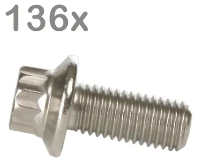 Productafbeelding van 136 wielbouten M7x16, roestvrij staal, geschikt voor BBS, Rial, Schmidt, O.Z., Dynatech, Carline velgen