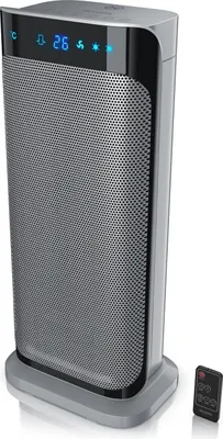 Produktbild von Brandson 2000W Keramik Heizlüfter, energiesparend, leise, Oszillationsfunktion 35°, Überhitzungsschutz, Automatische Abschaltung, Umkippschutz, 2x Heizstufen, Schwarz/Silber