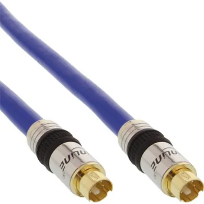 Image de InLine® 89951P Câble S-VHS, PREMIUM, e mâle, 4 broches mini DIN mâle / mâle, 5m