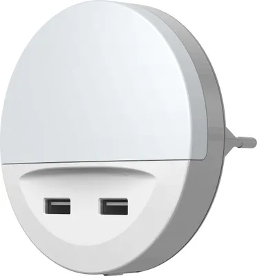 Obrázok produktu pre OSRAM LUNETTA LED Biele nočné svetlo, s výstupom USB, denný/nočný senzor, integrovaný držiak mobilného telefónu, zásuvný systém, teplá biela, IP20