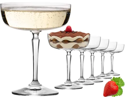 Produktbild von IMPERIAL Eckige Sektschalen 260ml Set 6-Teilig "Rio" Champagnergläser Sektgläser aus Crystalline Glas Spülmaschinenfest