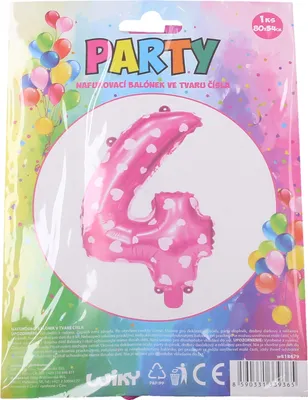 Obrázok produktu pre Nafukovací balón - číslo 4 ružový