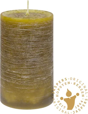 Produktbild von Rustik Kerzen, Nordische Reifkerzen, durchgefärbte Kerzen Grüne Olive Ø 60 x 150 mm, 1 Stück