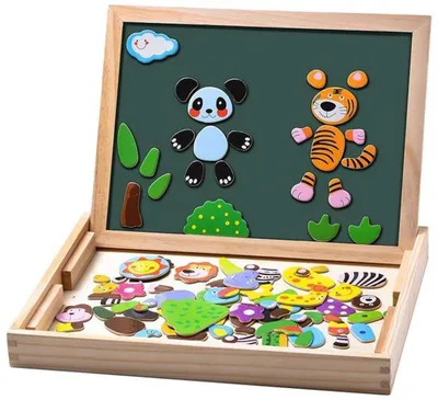 Produktbild von Azomor®️ Educatives Magnetisches Holzpuzzlebrett für kreative Kinder ab 3 Jahren