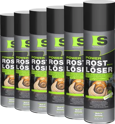 Produktbild von Spraytive 6x 500ml Power Rostlöser MoS₂ – Kriechöl mit Festschmierstoff – Rostentferner, hochkriechend & korrosionsschützend