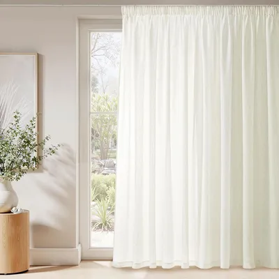 Obrázek produktu pro Moderní závěs do ložnice – Poloprůhledné lněné závěsy s mašlí do obývacího pokoje – Elegantní dekorace