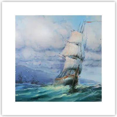 Produktbild von Poster - Poster ohne Rahmen - Meer Segelschiff - 30x30 cm - Wand Bild - Wanddeko - Wandbilder - Kunstposter - Wandposter - Bilder - Kunstdruck - Wanddekoration - Wandbild - P2XAC30x30-3782