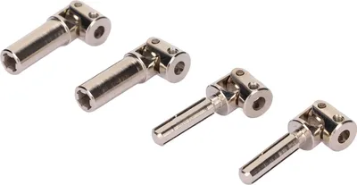 Imagen del producto de 2 ejes de transmisión para coche a control remoto, fabricados en acero, ajustables de 42 a 55 mm (1,7 a 2,2 pulgadas), de color plateado, para el modelo HBX 1/24 2098B