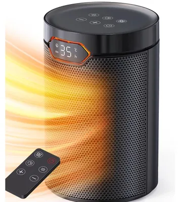 Zdjęcie produktu dla Grzejnik wentylatorowy - 1500 W - Ceramiczny PTC - Tryb ECO - Pilot i timer 24 h