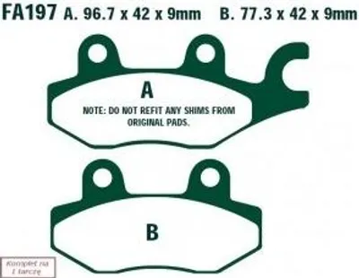 Produktbild von EBC Brakes SFA197 Bremsbeläge Satz Bremsklötze für KYMCO MOTORCYCLES YAGER