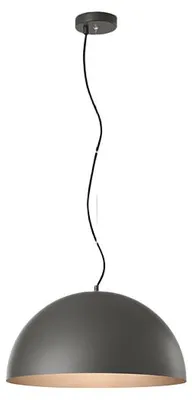 Immagine prodotto di Lampada a Sospensione in Metallo 10S48560 GR, Acciaio Grigio Metallizzato e Marrone Metallizzato, Diametro 50 cm, Attacco E27, 60W, Perenz