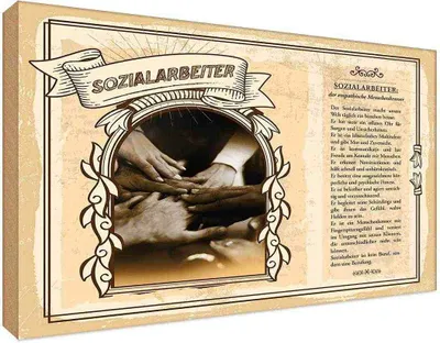 Produktbild von vianmo Holzschild 20x30 cm Sozialarbeiter Beruf Arbeit