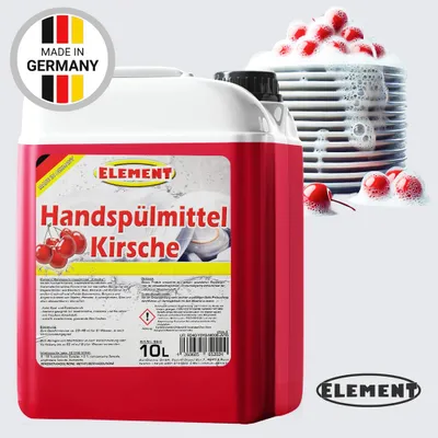 Produktbild von Element Geschirrspülmittel | 10 Liter Kanister | Spülmittel | Handspülmittel | Kirsche | mit hoher Fettlösekraft | Geschirrreiniger