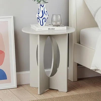 Produktbild von Beistelltisch 'Podeldsvin' rund 49 x 40 cm Taupe