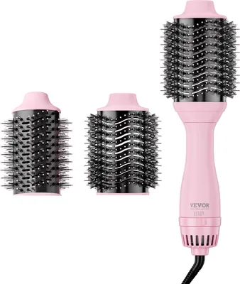 Image de Brosse à air chaud VEVOR, brosse sèche-cheveux ionique avec titane galvanisé et tête de 65/75 mm à revêtement céramique, styliste 4 en 1 et volumiseur avec 4 réglages de température