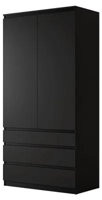 Produktbild von MIRJAN24 Kleiderschrank Malwa 2D3SZ, Kleiderschrank, Stilvoll Garderobenschrank (Farbe: Schwarz)