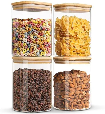 Produktbild von 4er Set Luftdichte Gläser - 1100 ml - Borosilicatglas