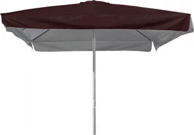 Produktbild von 3x3 quadratischer Aluminium-Gartenschirm mit Mittelstange Marte Brown