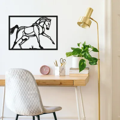 Image de Wallity, Horse- TNL1119, Noir, Autres décorations pour la maison, 49 x 34 cm, 100% métal (épaisseur : 1