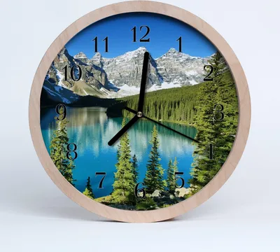 Produktbild von Holzuhr 30fi cm wanduhr - Natur Berge