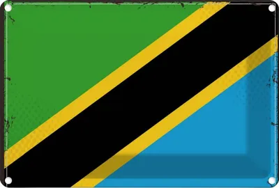 Produktbild von vianmo Blechschild 20x30 cm Tansanias Tanzania Flagge Fahne Wappen