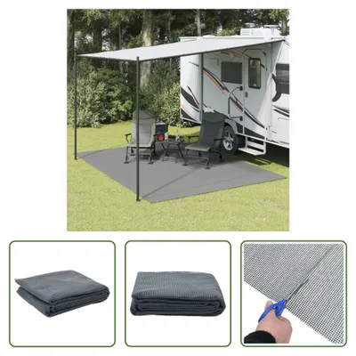 Produktbild von The Living Store Campingteppich Anthrazit 4x3 m