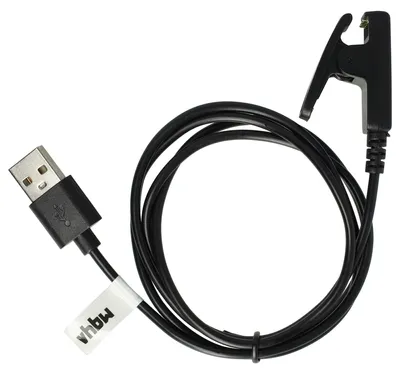Produktbild von vhbw USB Ladekabel kompatibel mit Garmin Forerunner 735xt Smartwatch Fitnesstracker - Ladestation Schwarz, 100 cm