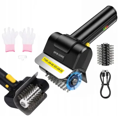 Productafbeelding van Elektrische grillreinigingsborstel, 600 RPM, USB-C + handschoenen, AI-gegenereerde afbeelding