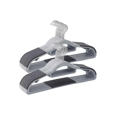 Immagine prodotto di In And OutdoorMatch Appendiabiti Eduardo - 50 pezzi - Grigio - Appendiabiti per pantaloni - Antiscivolo - Salvaspazio - 42 x 0,6 x 21,5 cm