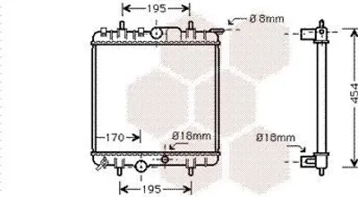 Zdjęcie produktu dla VAN WEZEL 40002224 Chłodnica wody Chłodnica silnika pasuje do PEUGEOT 307 (3A/C)