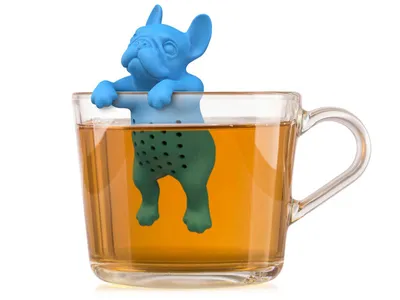 Produktbild von Winkee - Cute Animal Teesieb Good Boy Dog | Tee Ei für losen Tee | Tea Infuser lustig | Teesieb für Tasse | Gewürzsieb Silikon
