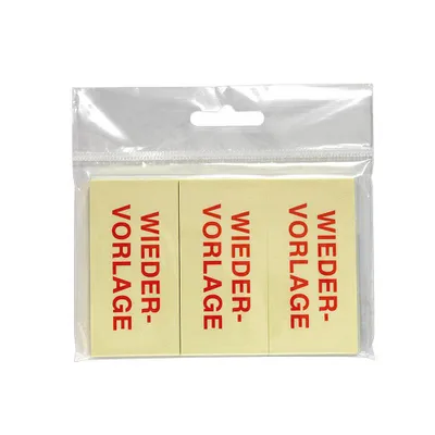 Immagine prodotto di inFO 5651-01-WIEDER Pennarello adesivo giallo "WIEDERVORLAGE" 3x 50 strisce