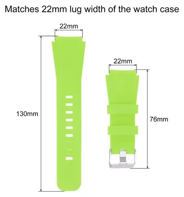 Produktbild von Uhrenarmband 22mm Silikon mit Edelstahl Schnalle, Uhrenarmb?nder Schnellverschluss Vintage Ersatzarmband fš¹r Smartwatch Universal Uhr Elegantes Damen Herren (Grš¹n)