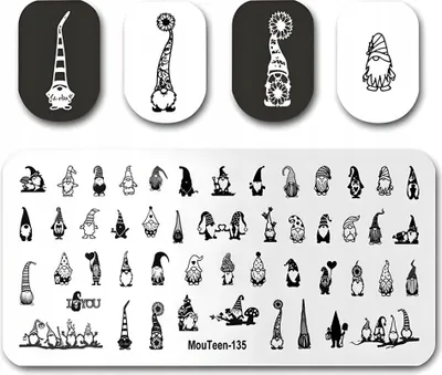 Produktbild von Stempelplatte für Nailart-Muster MÄRCHENZWERGE