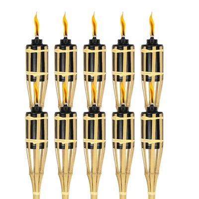 Produktbild von Lospitch 10x Fackeln Gartenfackeln Set Deko Fackeloel Docht 90cm Party Feuer Flammen