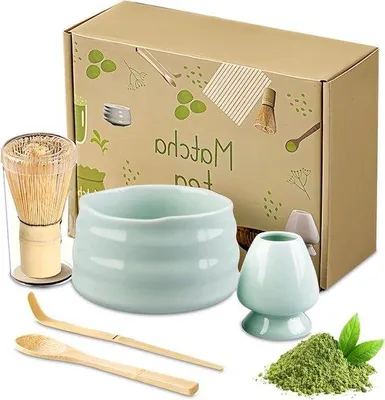 Immagine prodotto di Set da tè Matcha verde con raschiettino e cucchiaini