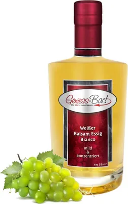 Produktbild von Weißer Balsam Essig Bianco 0,5L - sehr mild & konzentriert 5% Säure