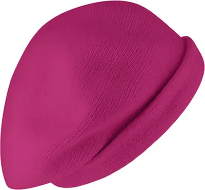 Fiebig weiche Strickbaske aus Lammwolle unifarben für Damen in rosa