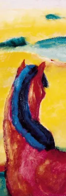 Obrázok produktu pre Franz Marc Art Print Obraz - Kôň v krajine, 1910 (158 x 53 cm)