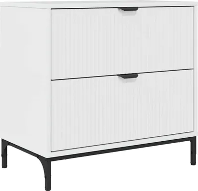 Image de Table de chevet avec tiroir Blanc brillant 63,5 x 36 x 61 cm