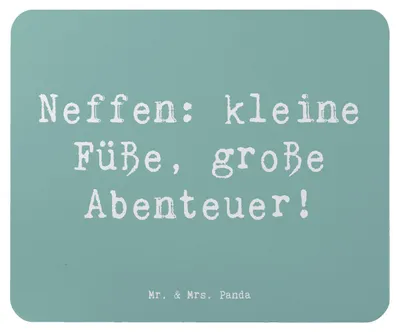 Produktbild von Mr. & Mrs. Panda Mauspad Spruch Neffe Abenteuer - Meeresbrise - Geschenk, Mousepad, Familienleben, Familienereignisse, laptop, Kinder, mousematte, Familie, Mouse Pad
