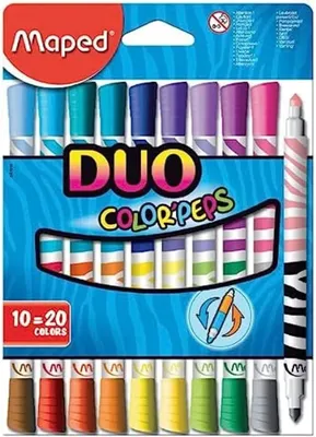Produktbild von Maped Doppel Fasermaler DUO COLOR'PEPS 10er Kartonetui